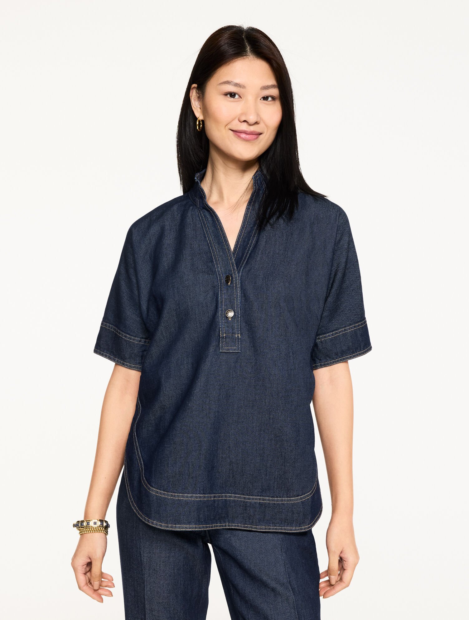 Dolman Sleeve Denim Tunic