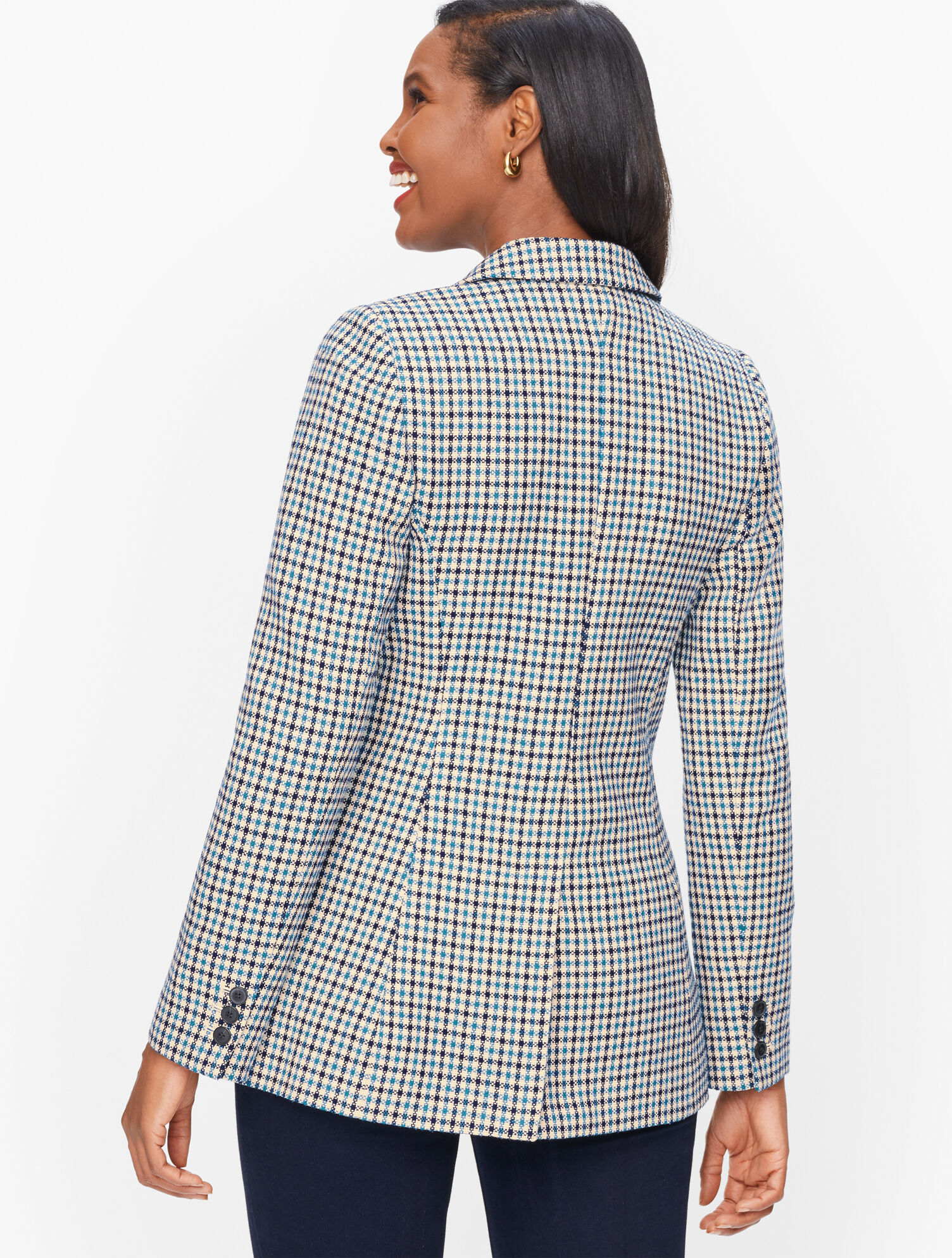 Plaid Single Button Blazer