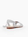 Keri Braided Lace-Up Sandals-Metallic