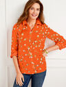 Cotton Button Front Shirt - Lively Ditsy
