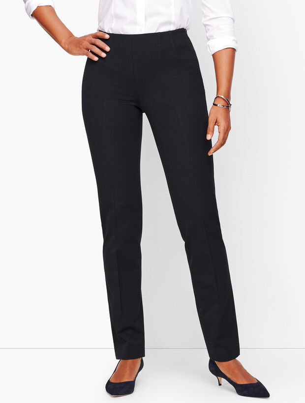Refined Bi-Stretch Straight-Leg Pants