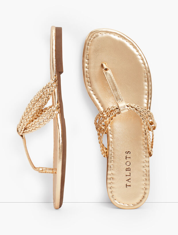 Cece Braided Flip Flops - Metallic