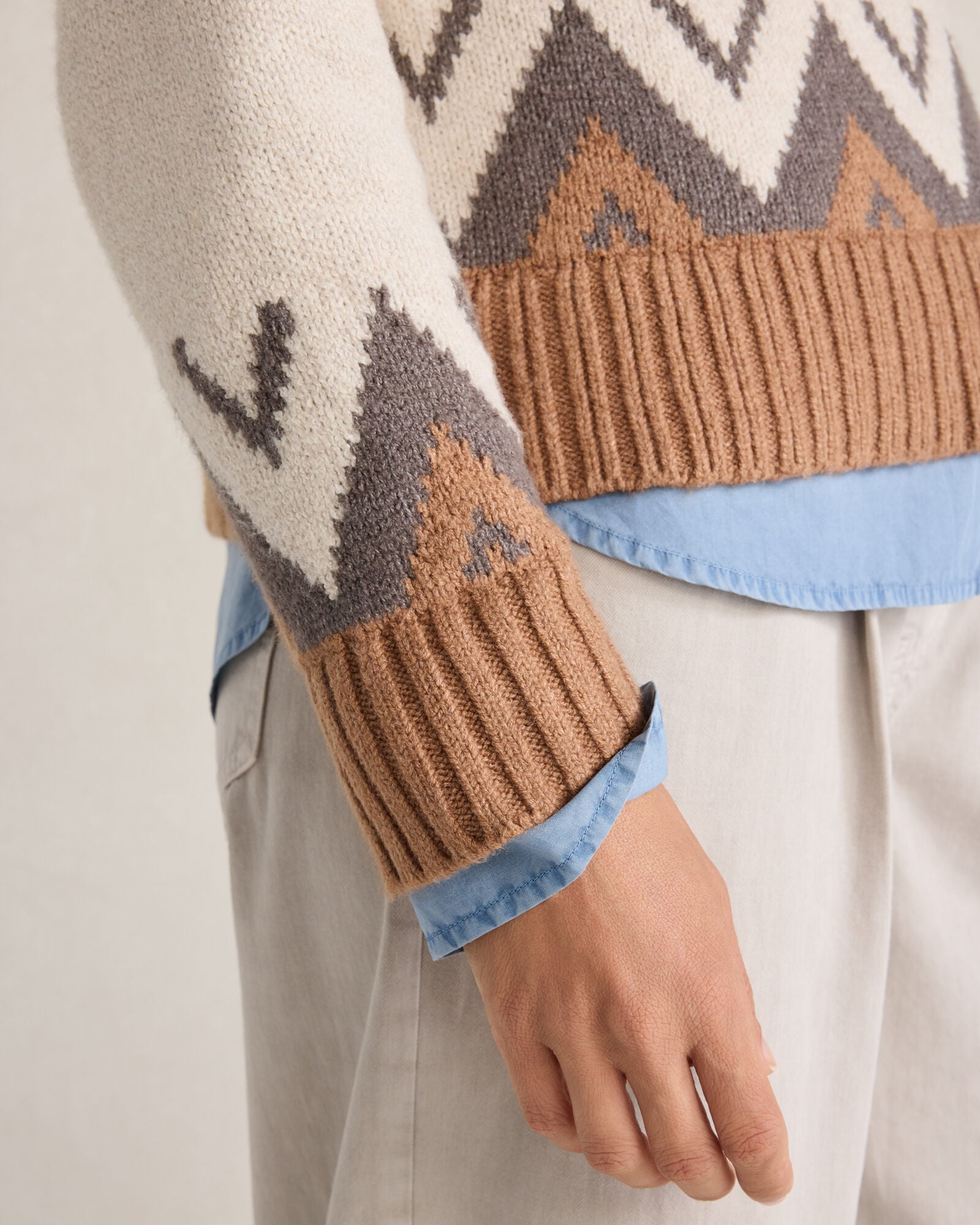 Cotton Blend Fair Isle Sweater