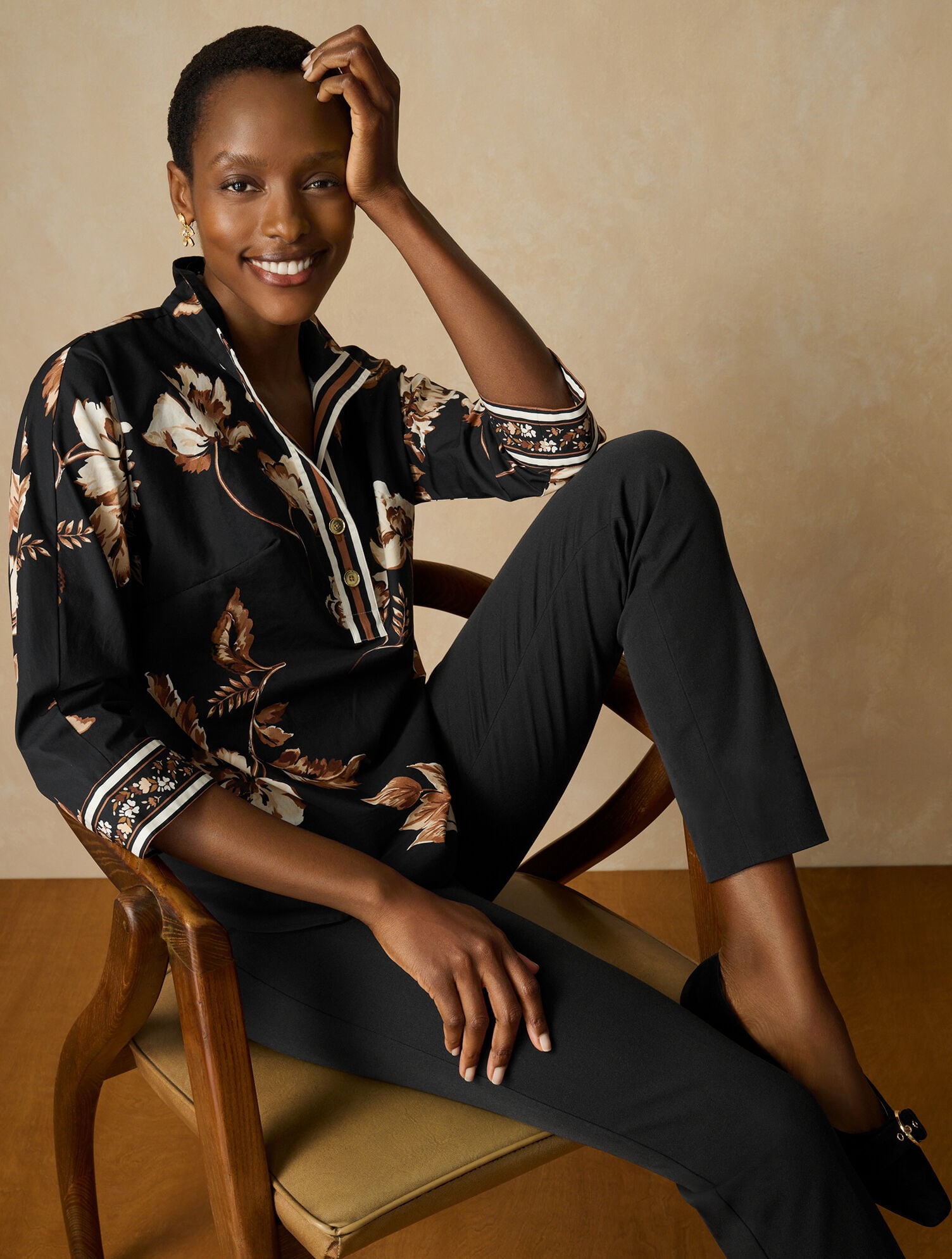 Poplin Top - Vivid Blooms