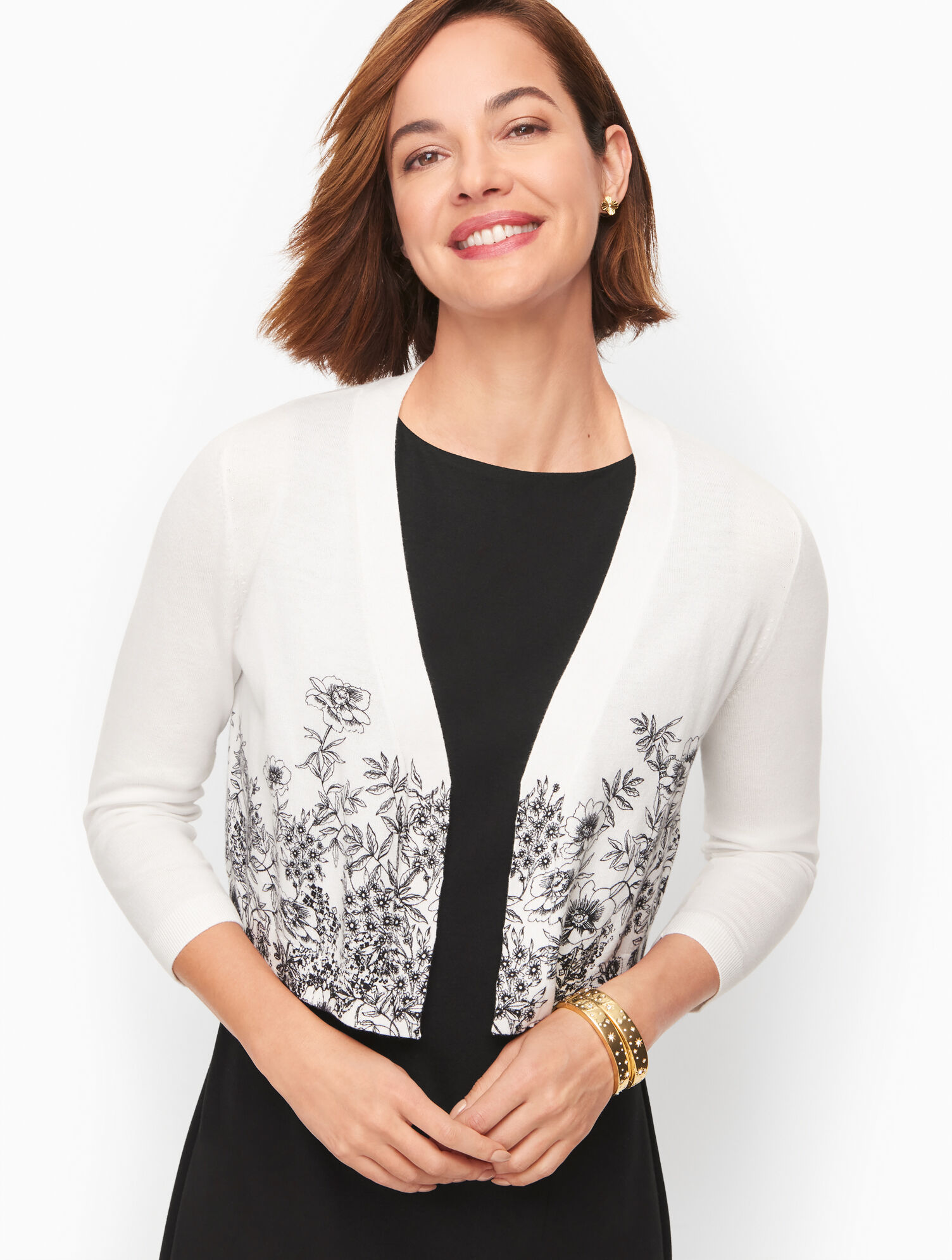 Embroidered Ponte Knit Shift Dress