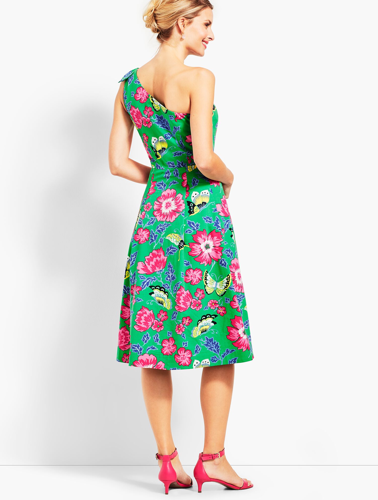 One-Shoulder Fit-and-Flare Dress