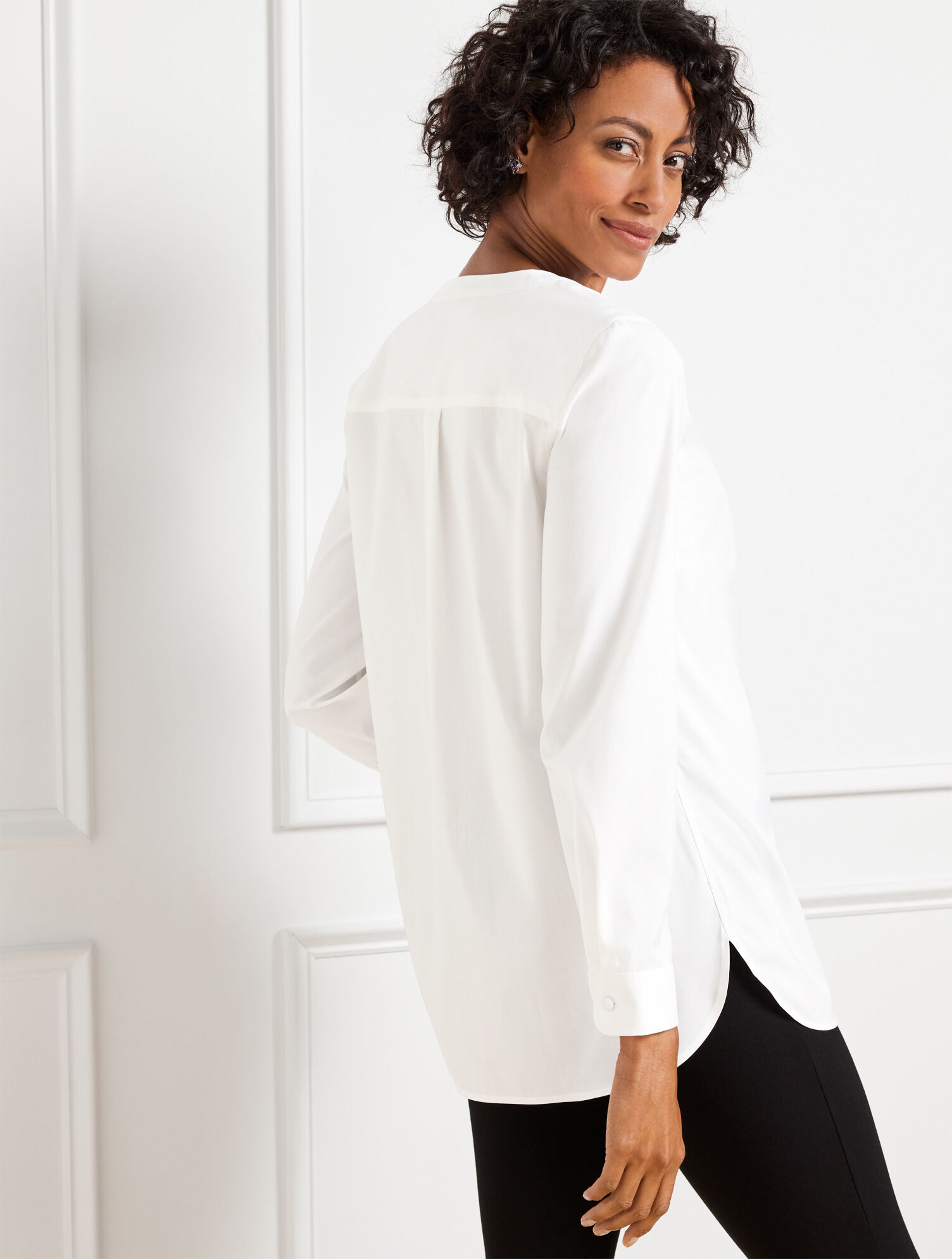 Talbots Tunic Non-Iron Band Collar Tunic | Talbots