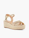 Natalie Canvas Platform Wedge Sandals - Gold Lurex&reg;