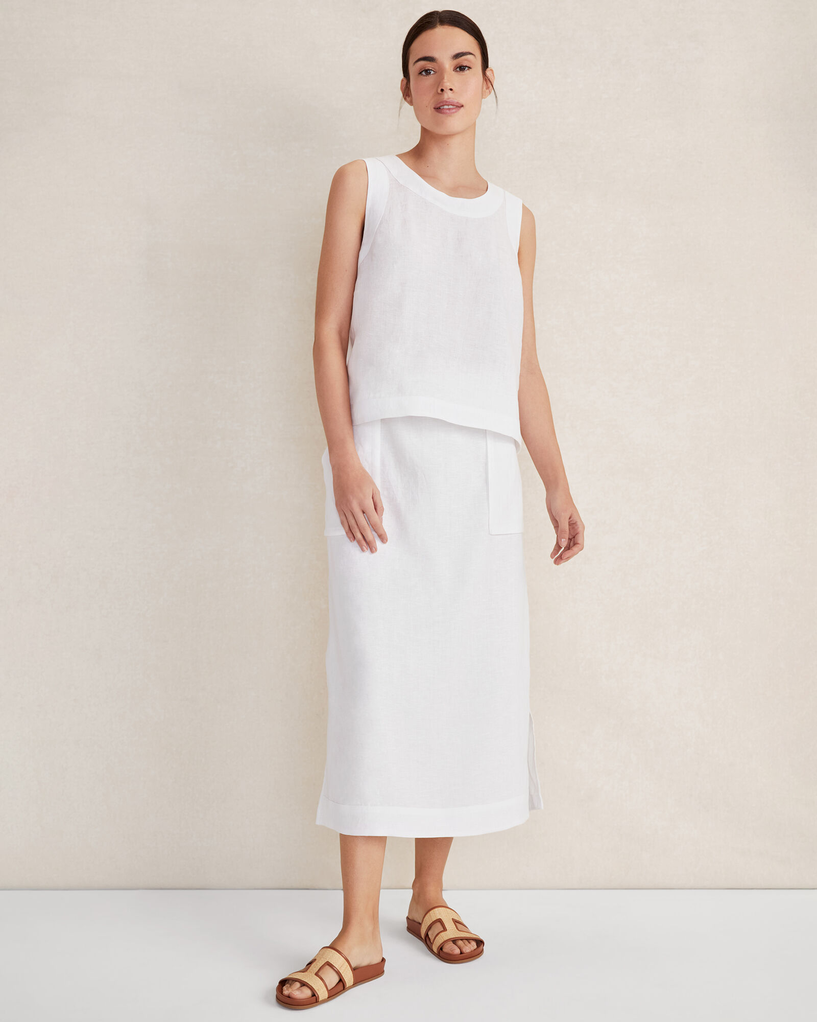 Linen Cargo Skirt - Lined