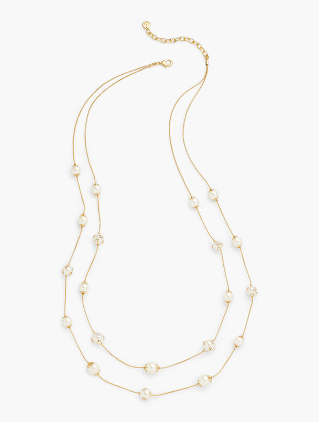 Long Pearl Illusion Necklace