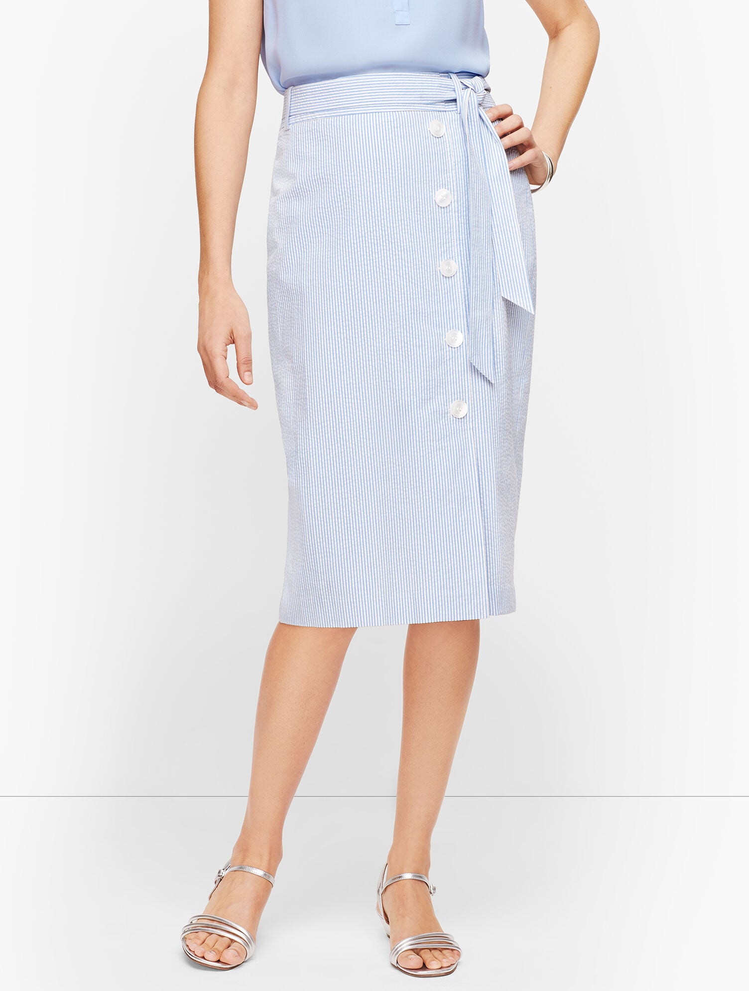 Seersucker Pencil Skirt | Talbots