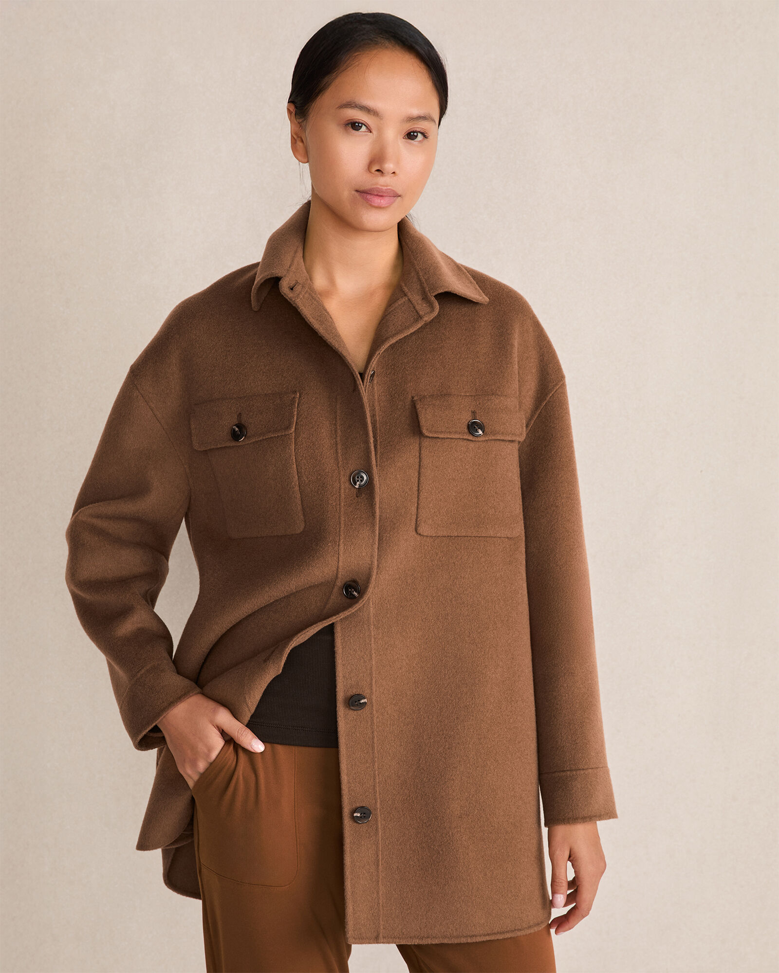 Wool Blend Oversized Shacket