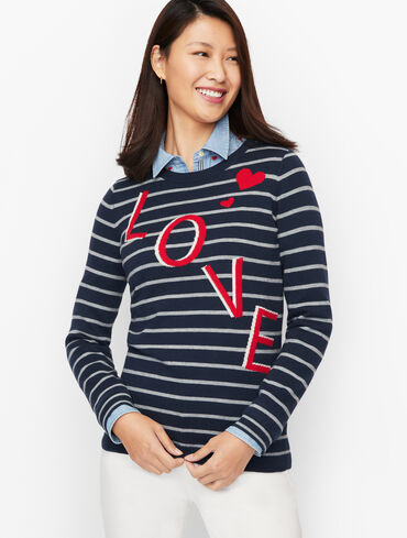 Crewneck Sweater - Love Stripe