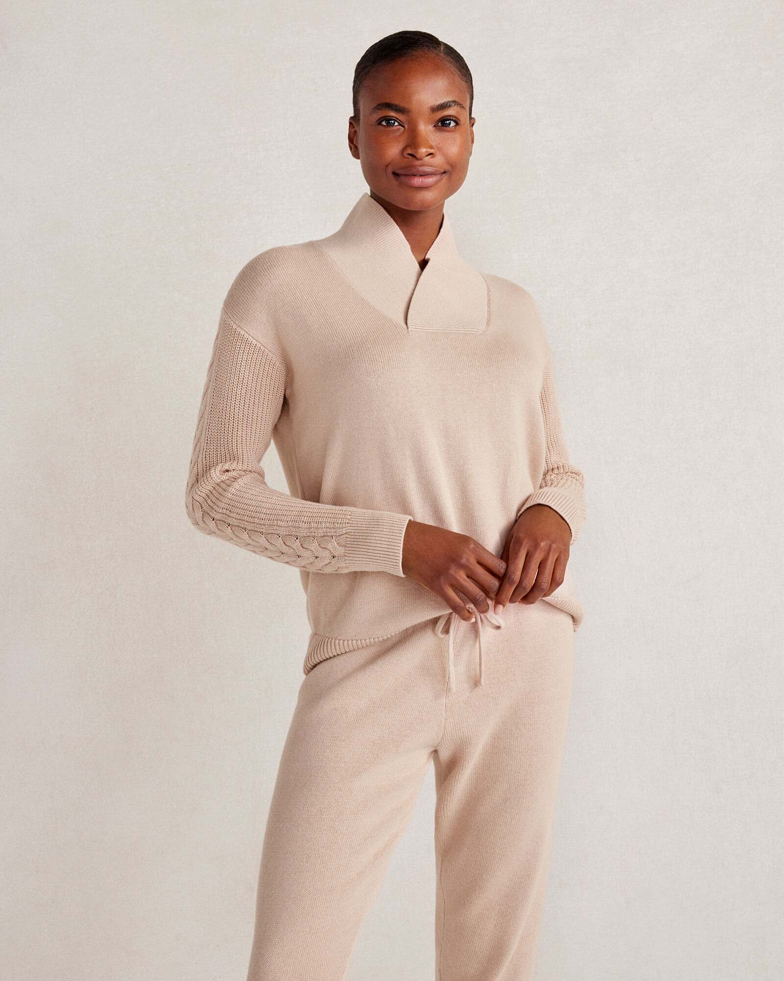 Organic Cotton Cashmere Shawl Collar Sweater