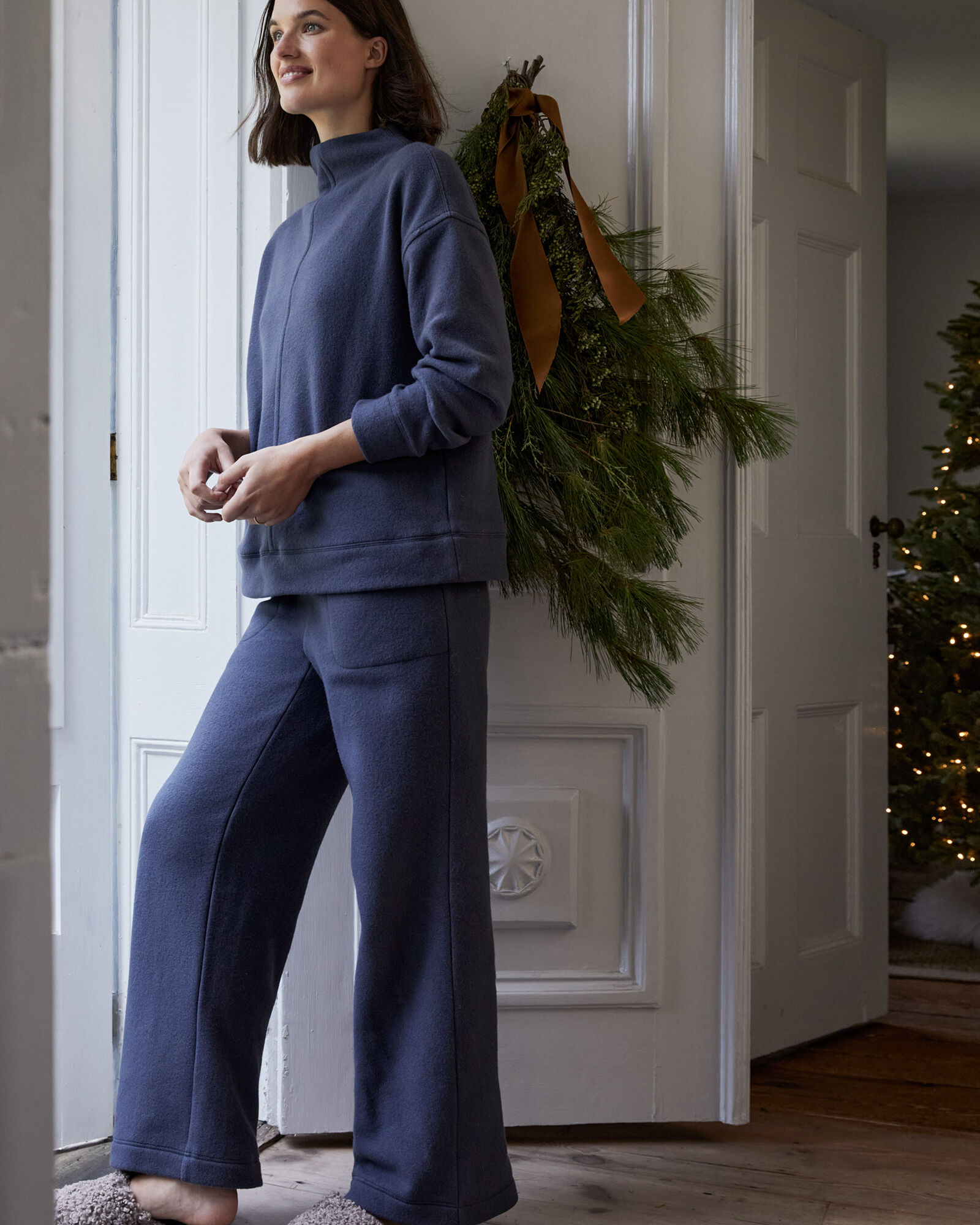 Wearables By XCVI - Fleece Funnel-Neck Longcoat FINAL SALE ITEM