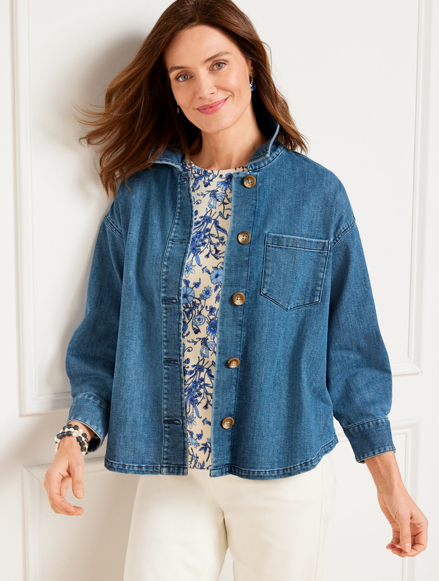 ジャケット・アウター vaultroom PEACEFUL DENIM SHIRT JACKET Soft Denim Shirt Jacket - Clara Wash | Talbots