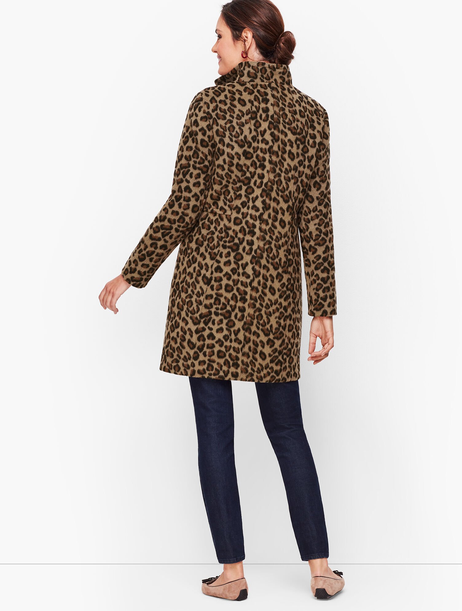 Albury Wool Stadium Coat - Jacquard Animal Print