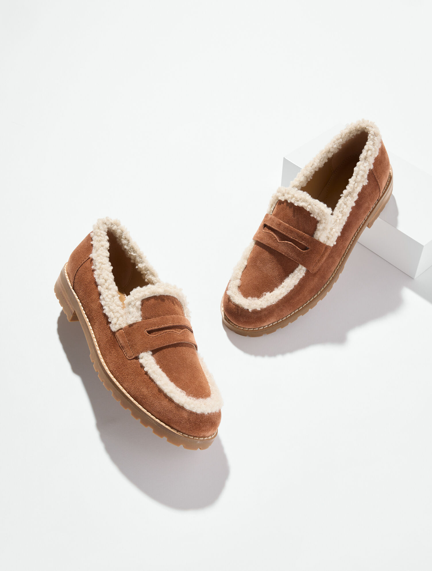 Cassidy Sherling and Suede Loafers