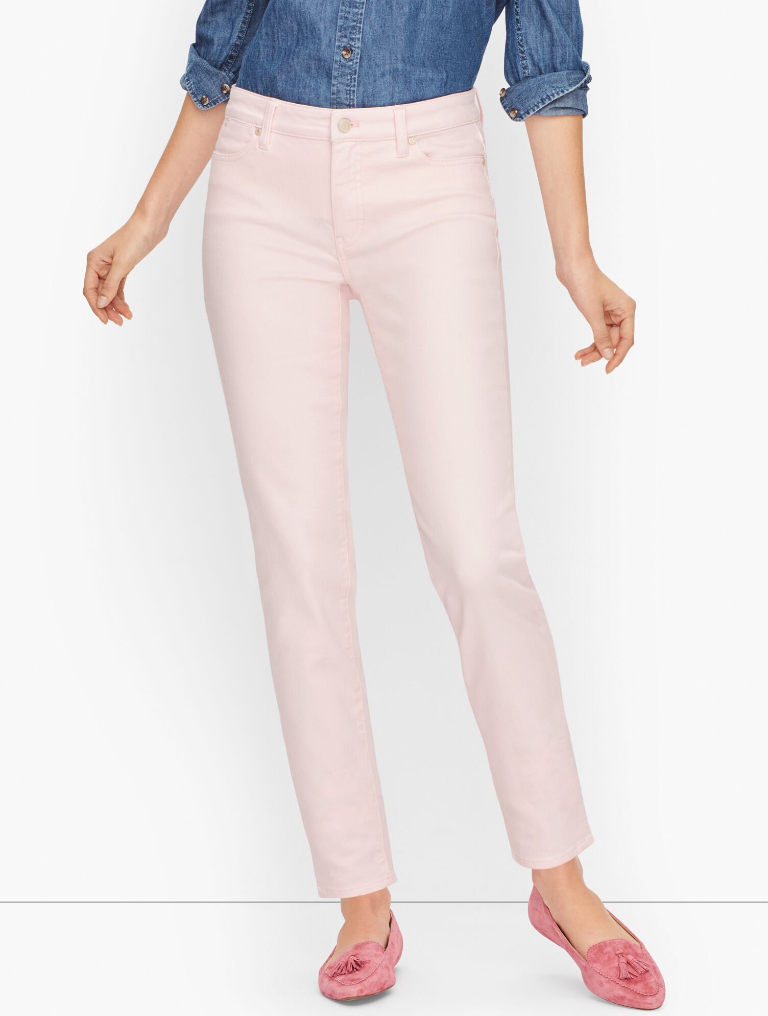 Slim Ankle Jeans - Garment Dyed Light French Rose - Curvy Fit