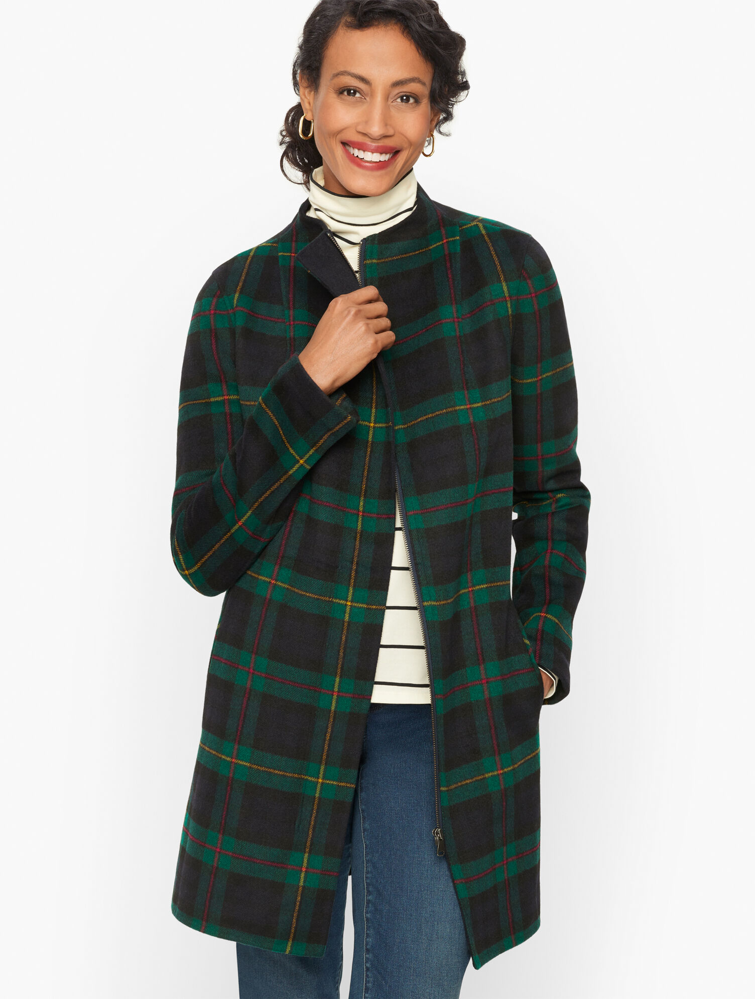 Double Face Jacket - Black Watch Tartan