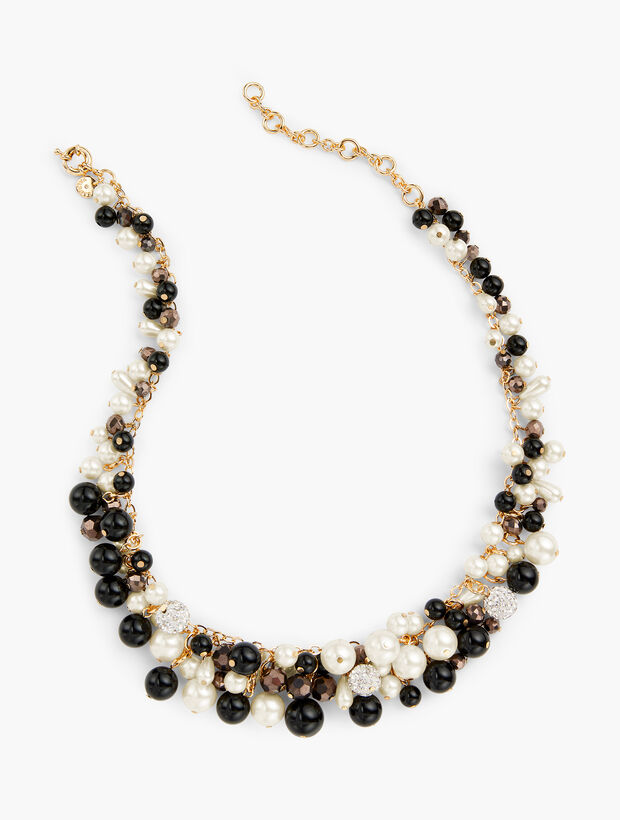 Clustered Pearl Statement Necklace