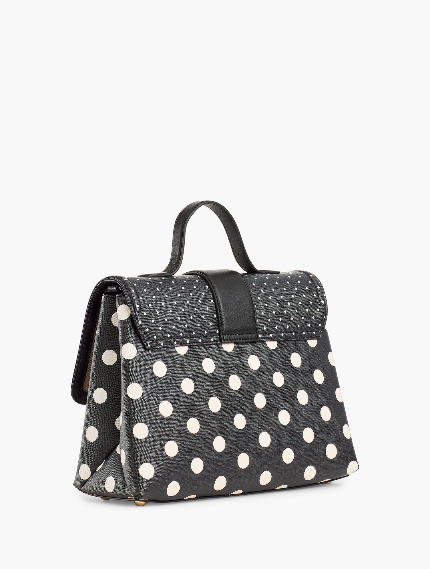 Dot Top Handle Saffiano Bag