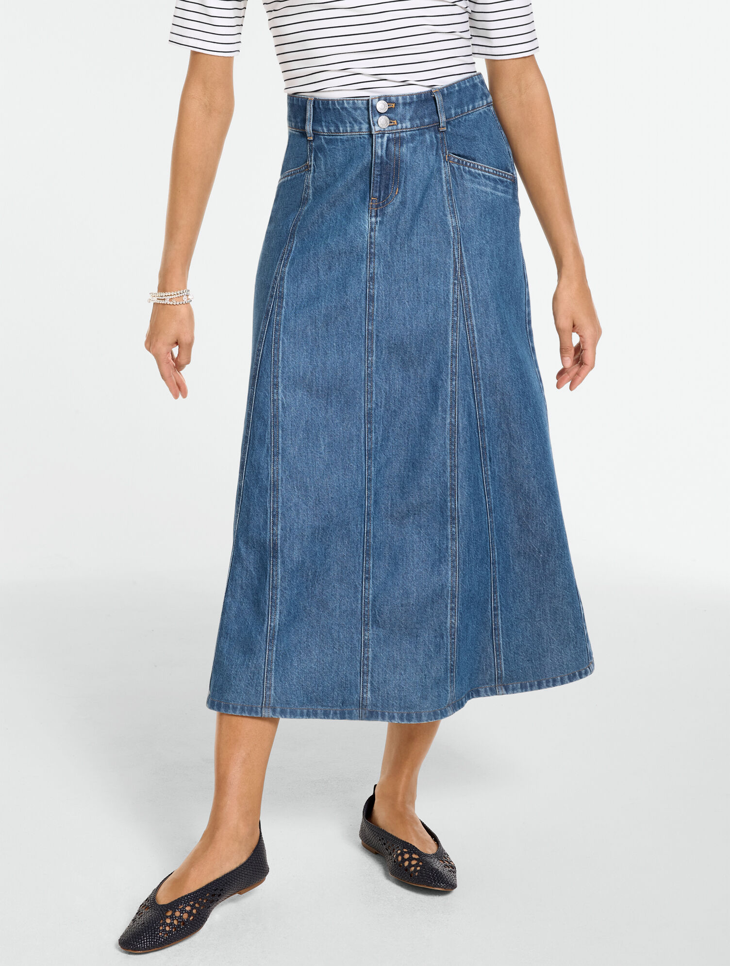 Denim Midi Skirt