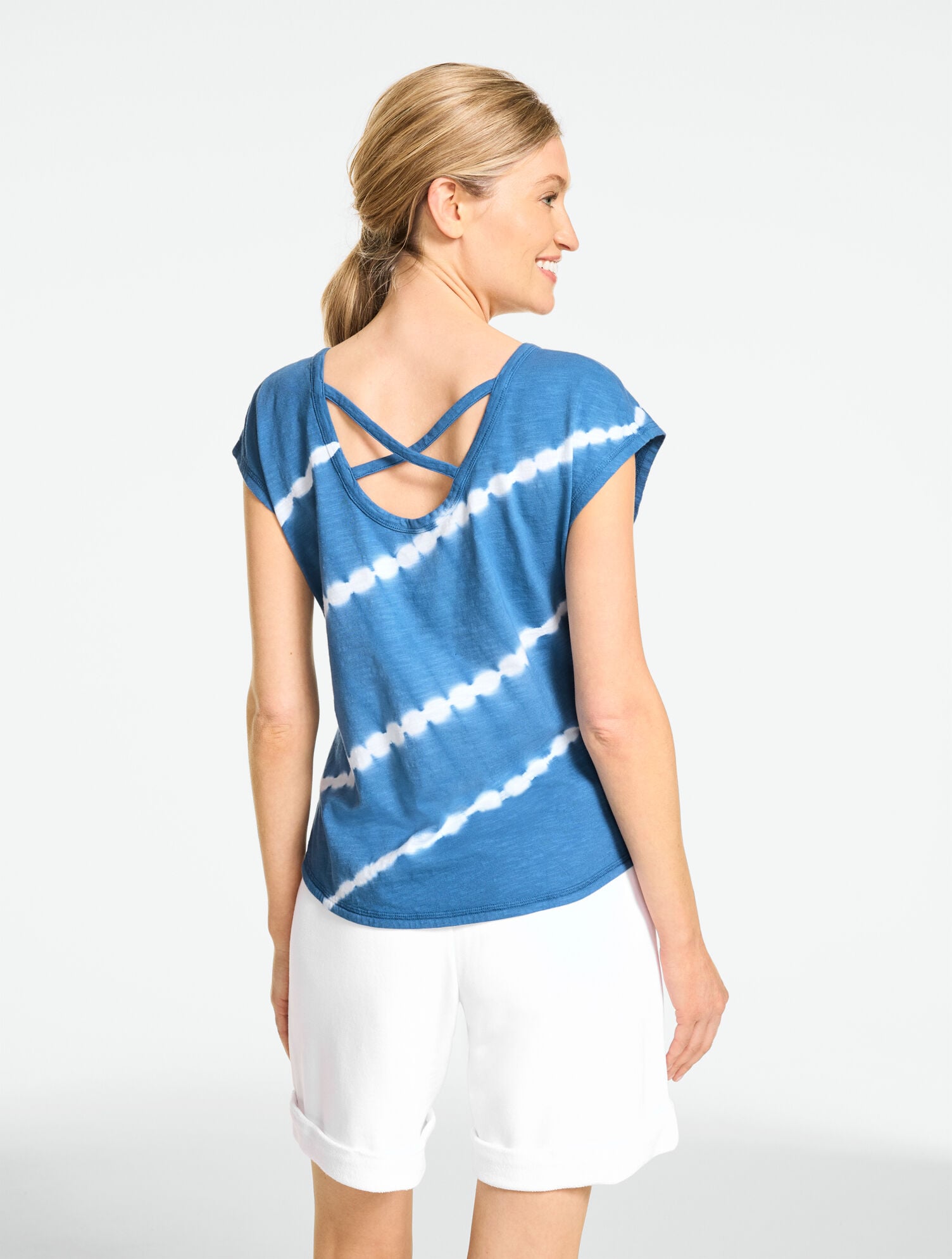 Supersoft Jersey Short Sleeve Cross Back Tee - Tie-Dye