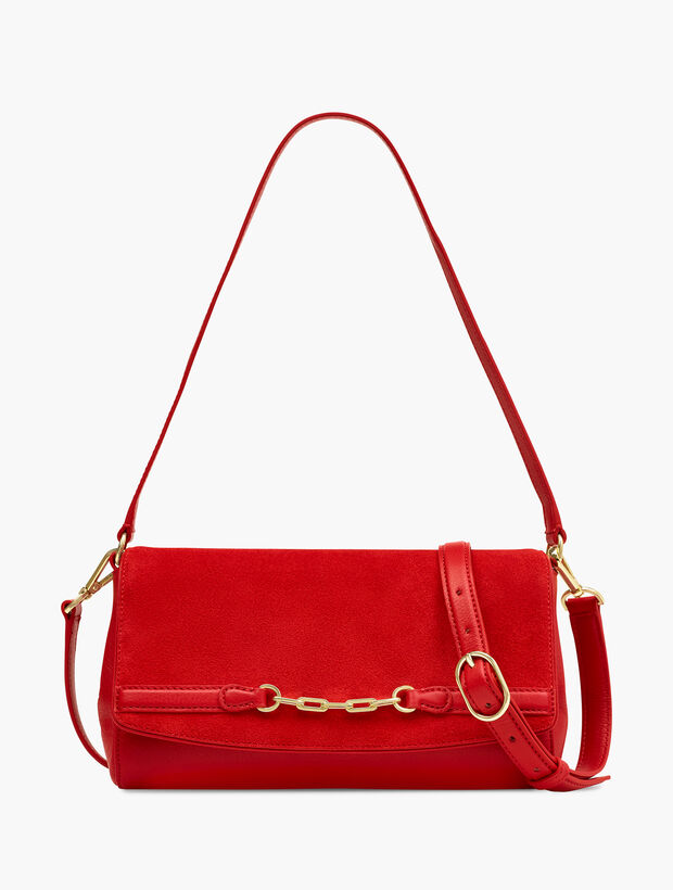 Magnetic Flap Crossbody Bag - Suede