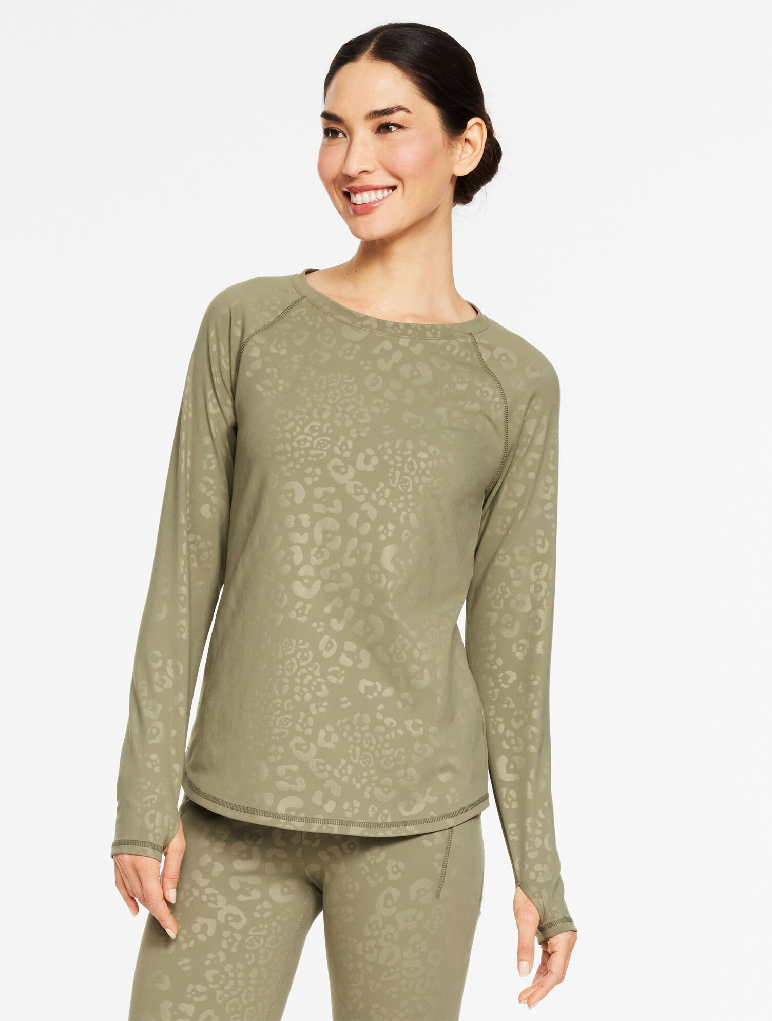 Out &amp; About Crewneck Tee - Spot On Leopard
