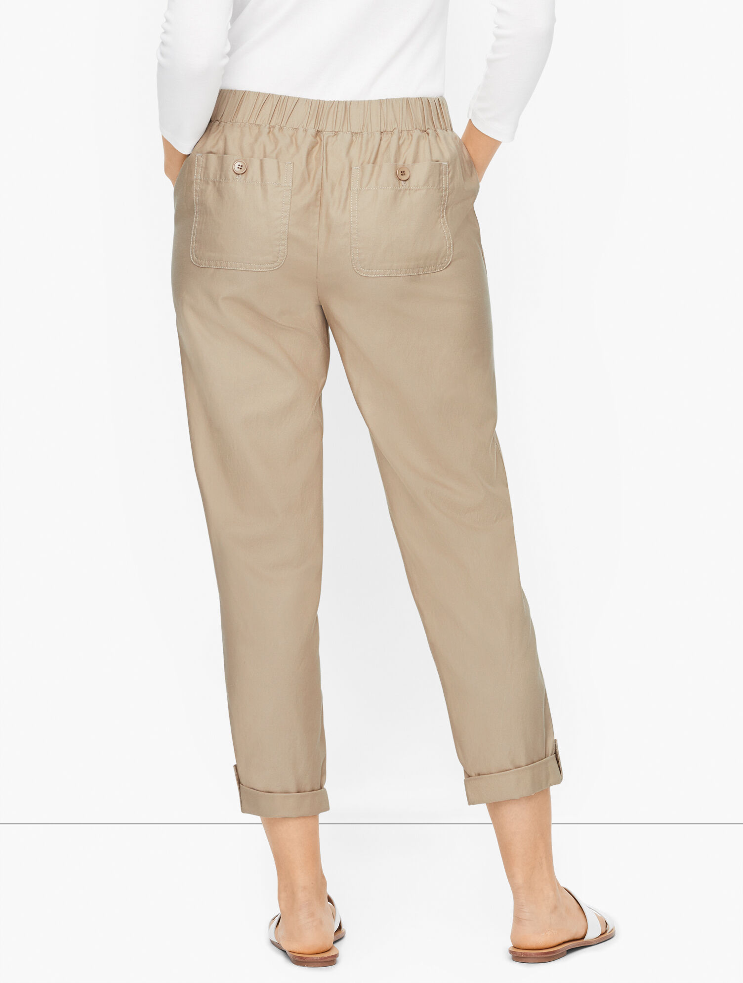 Soft Twill Slim Leg Crop Pants