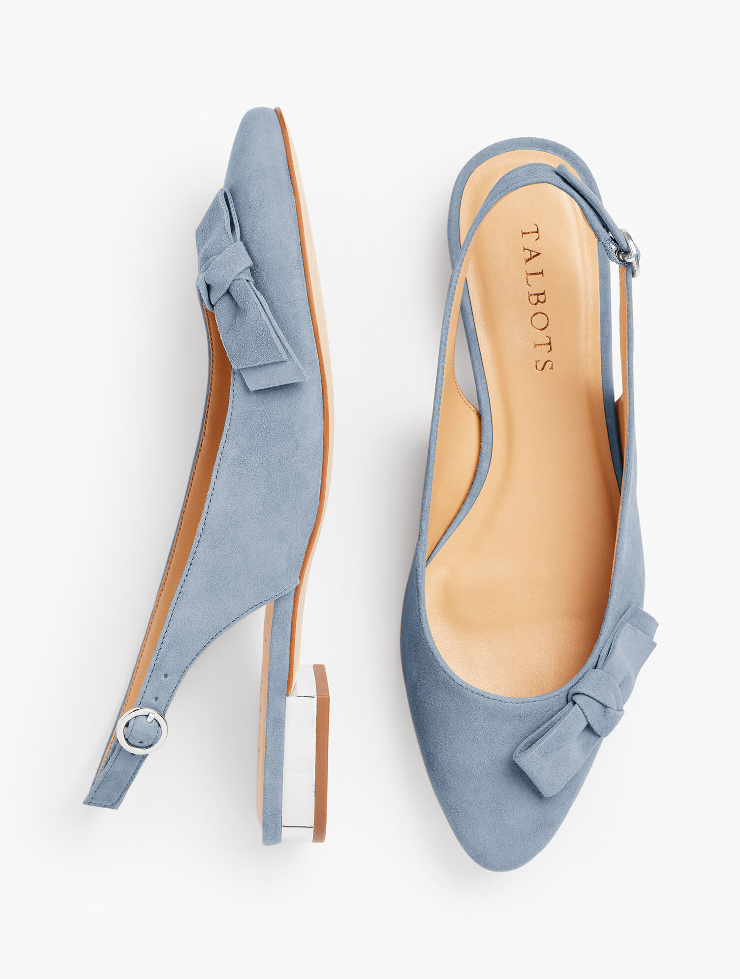 Edison Bow Slingback Flats - Suede
