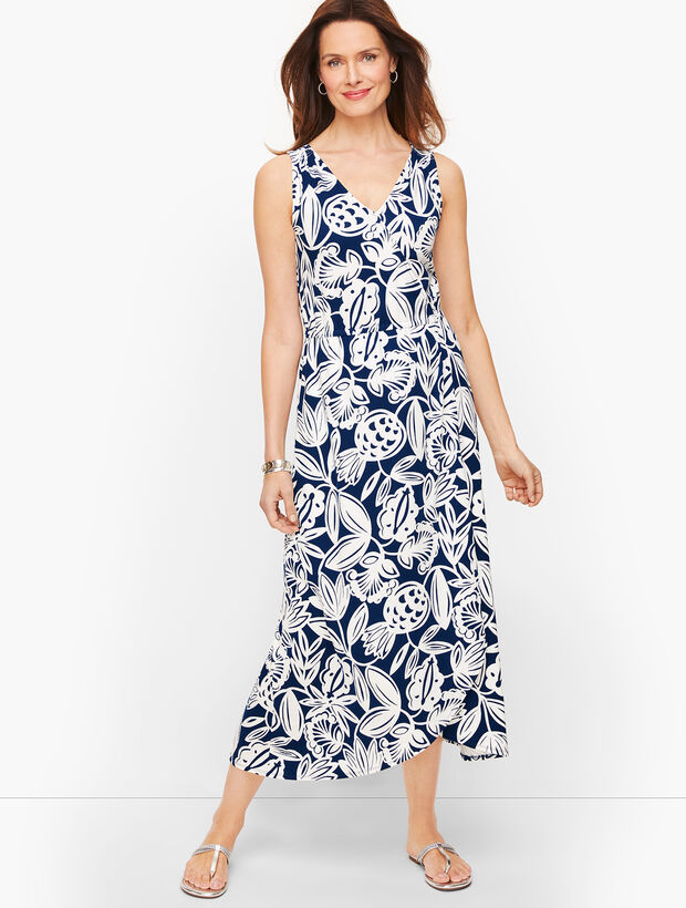 Jersey Faux Wrap Maxi Dress