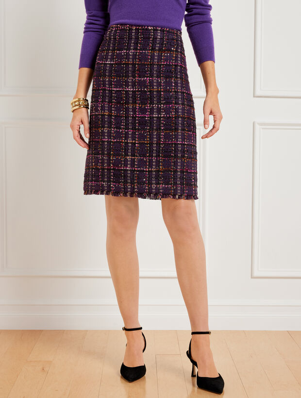 Midnight Sparkle Tweed A-Line Skirt | Talbots
