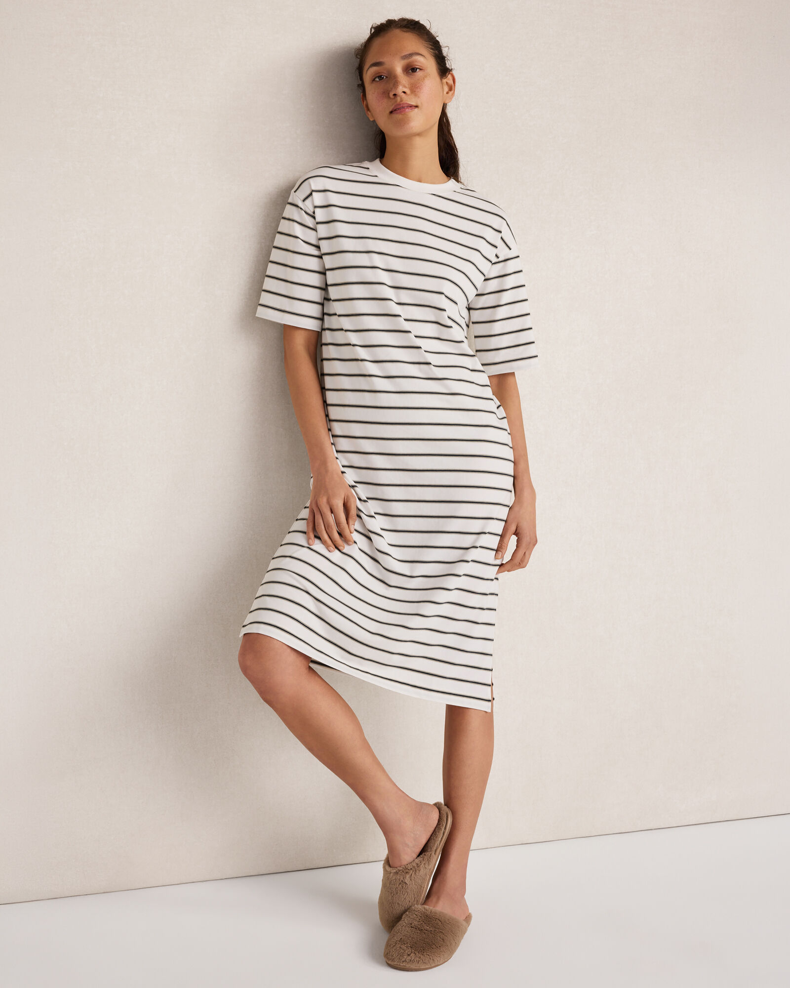 Organic Cotton Jersey Striped T-Shirt Dress