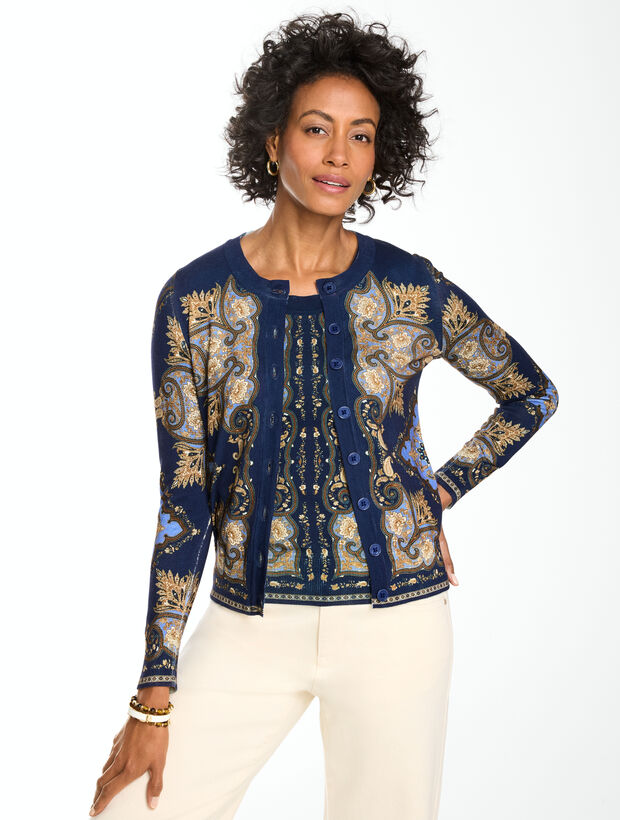 Charming Cardigan - Paisley Sky