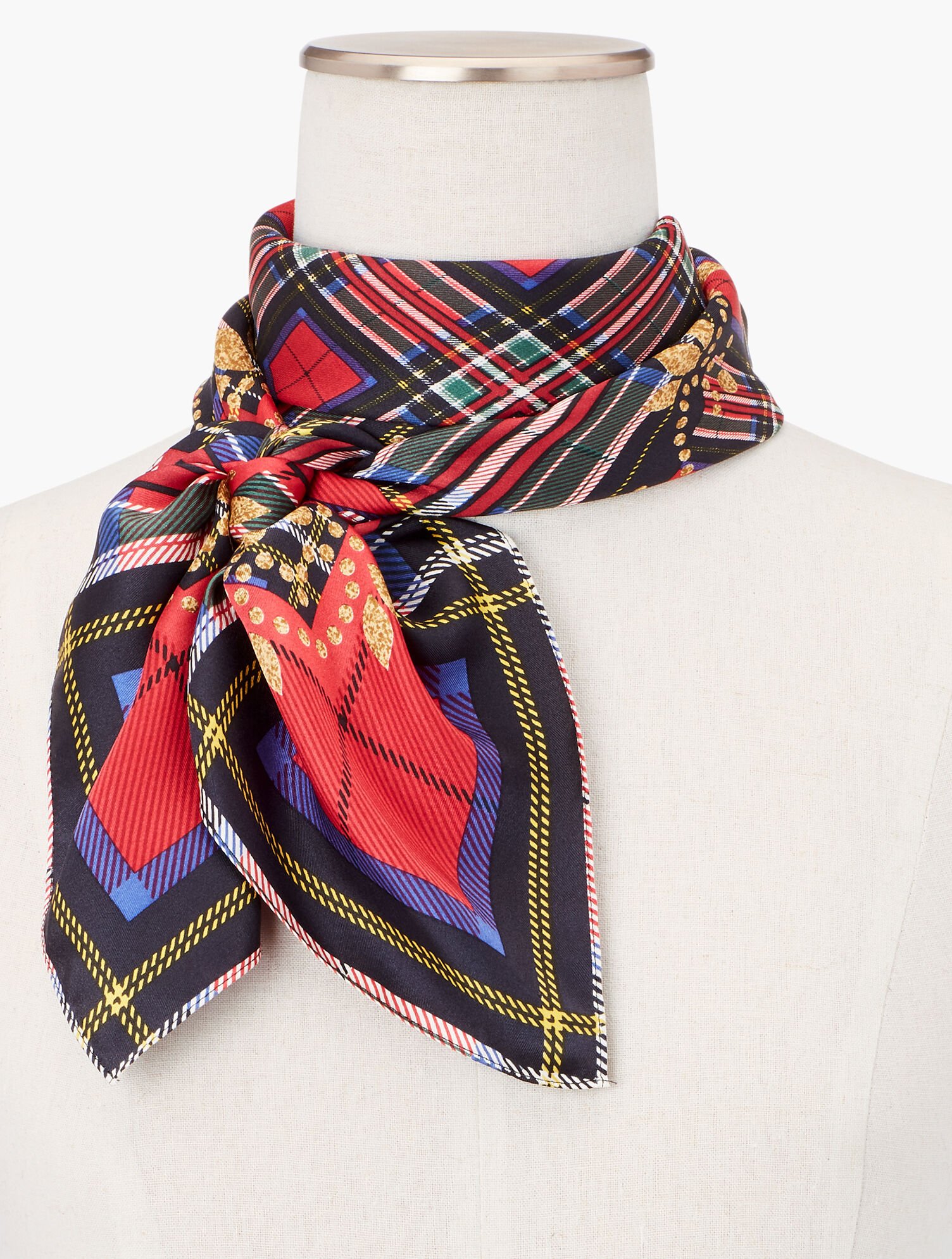 Festive Tartan Silk Square Scarf Talbots