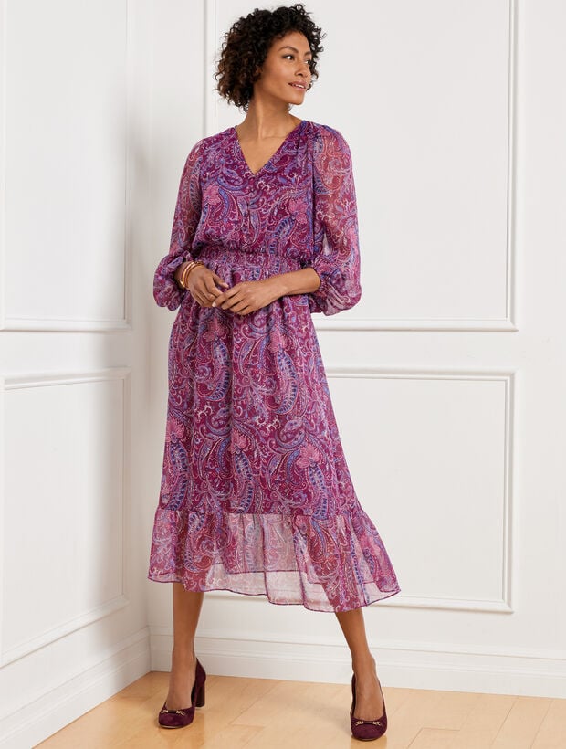 metallic fit & flare dress Ladivine CDS566 Fit and Flare Mini Metallic Floral Jacquard Dress Pink / 8 main image 1