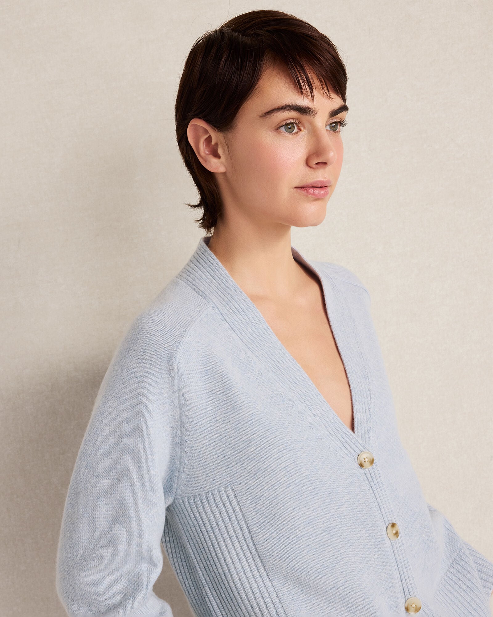 Cashmere Saddle Shoulder Cardigan