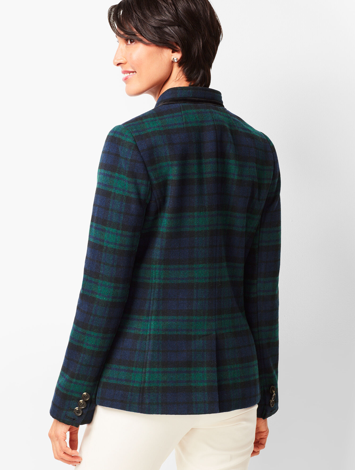 Black Watch Velvet-Trim Blazer 