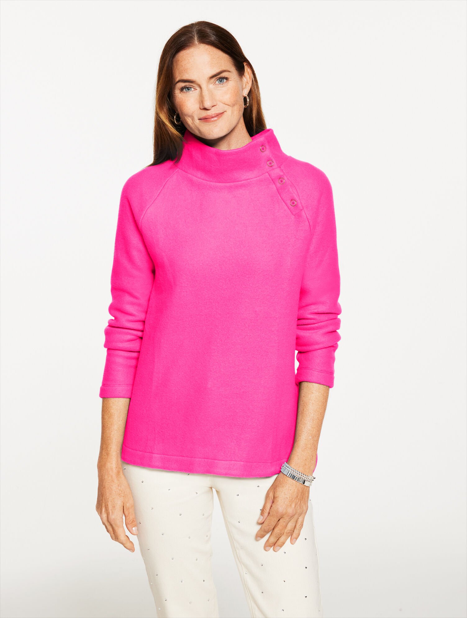 Fleece Mockneck Pullover | Talbots