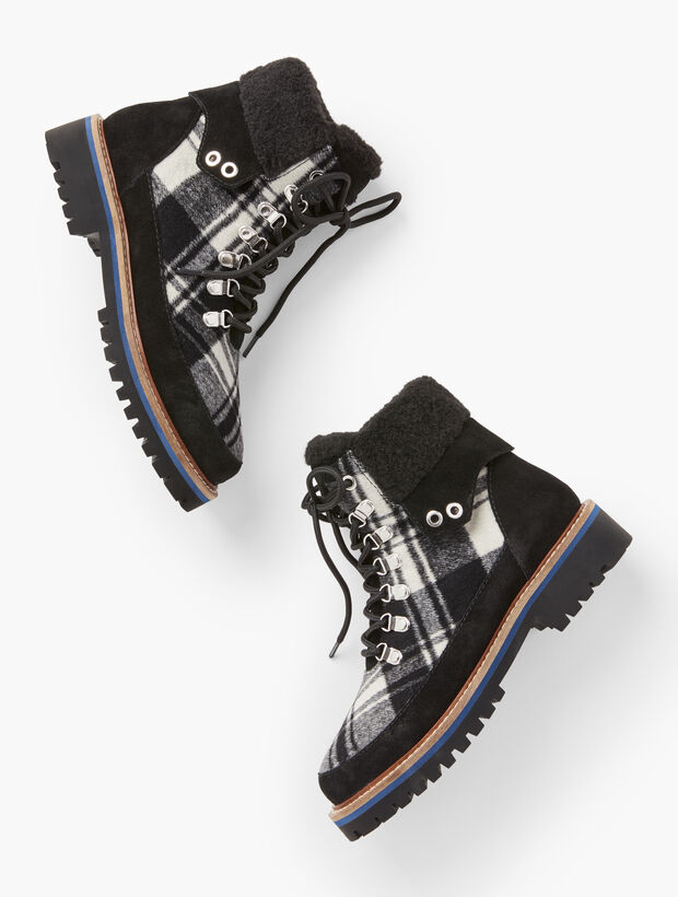 Jilly Hiker Lace Up Boots - Tartan Plaid