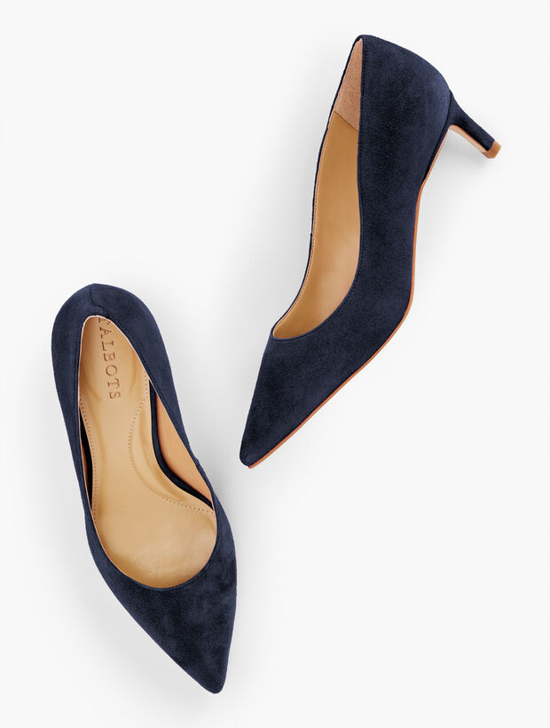 Elena Kitten Heel Pumps - Suede
