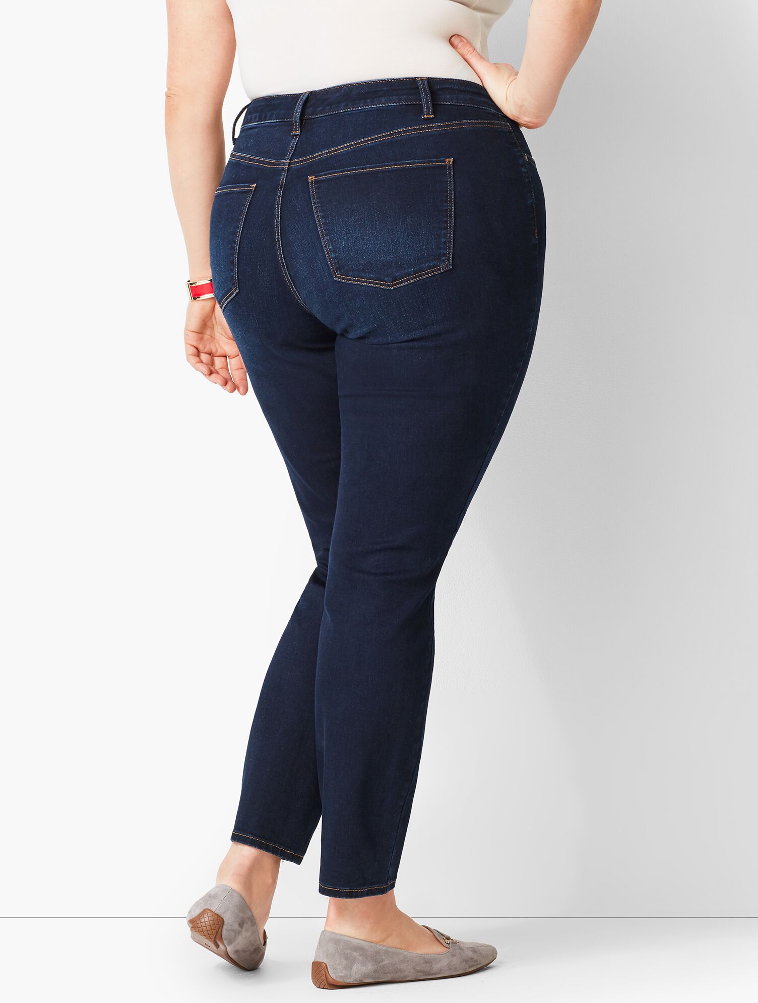 Plus Slim Ankle Jeans Curvy Fit Indy Wash Talbots