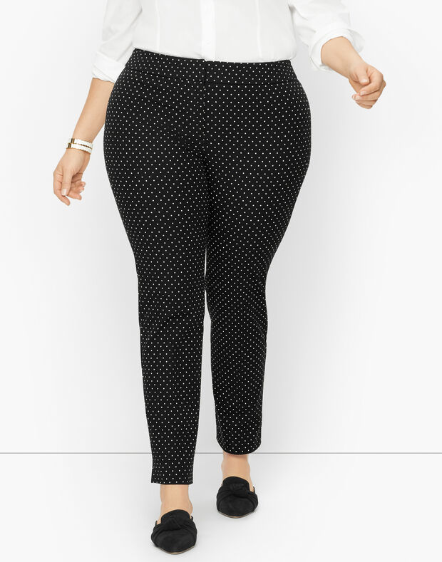 Plus Size Exclusive Talbots Chatham Fly Front Ankle Pants - Fresh Dot