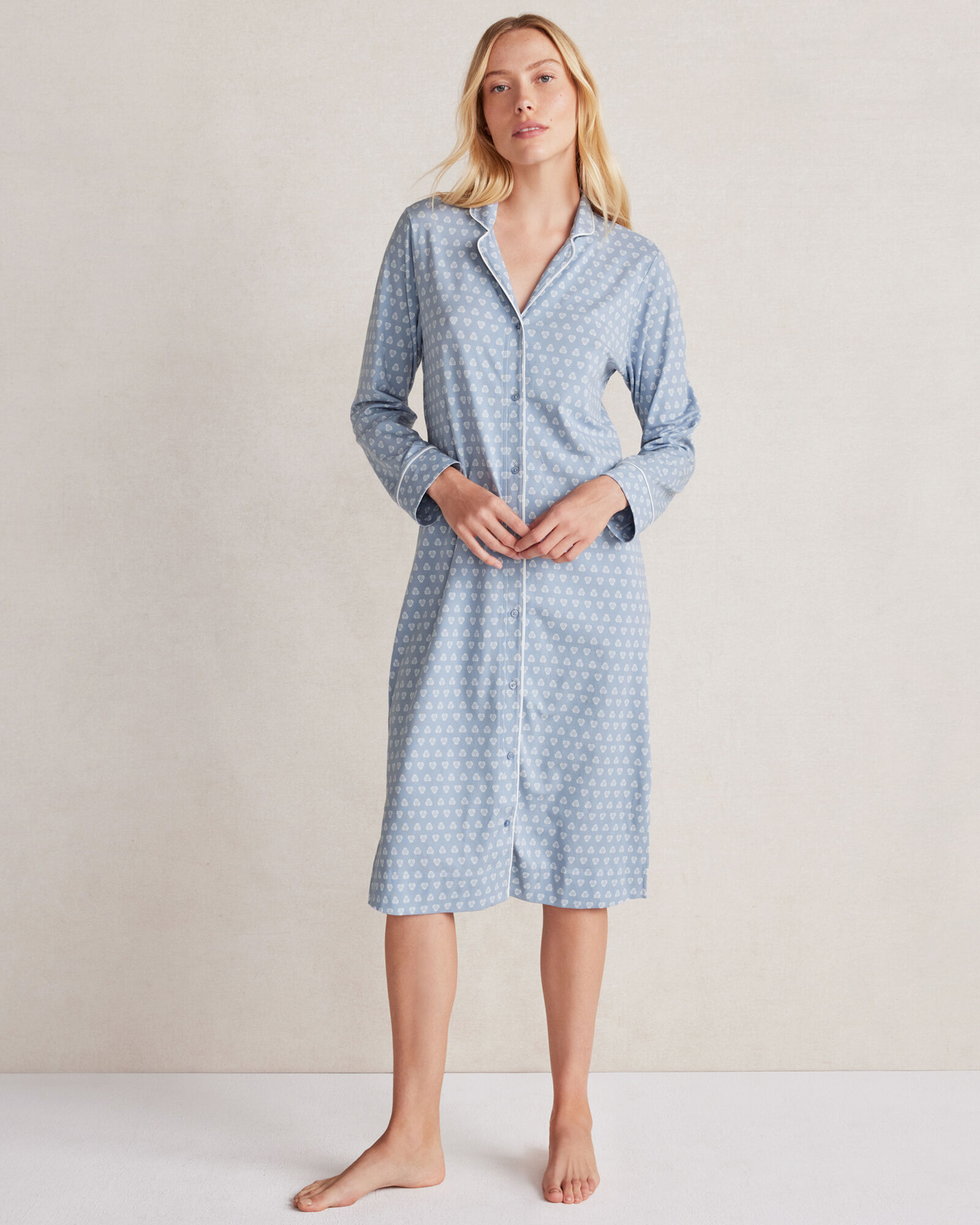 white christmas dresses Cotton Jersey Long Nightgown – Flora Lastraioli Shop Online