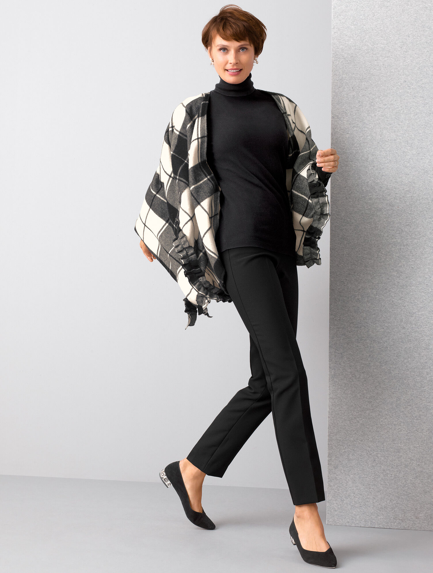 Button Cuff Turtleneck Sweater