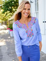 Embroidered Chambray Blouse