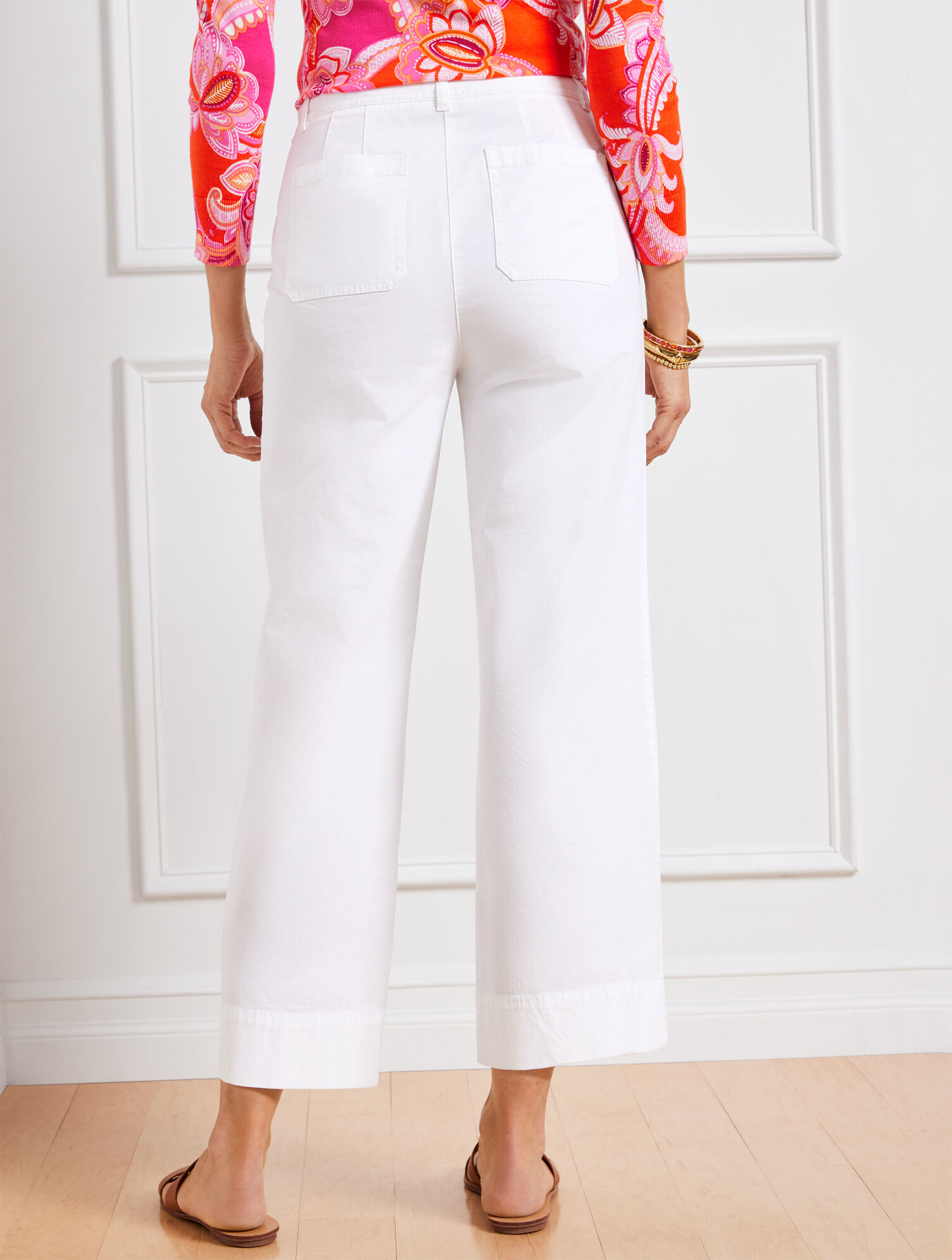 Wide Crop Pants White Talbots