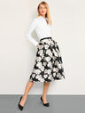 Ikat Floral Jacquard Full Skirt